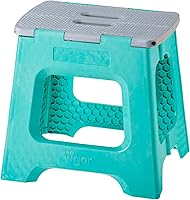 Vista 29 de Vigar Taburete plegable compacto, 10-1/2 pulgadas, ligero, capacidad de 330 libras, antideslizante taburete plegable, cuerpo de terrazo