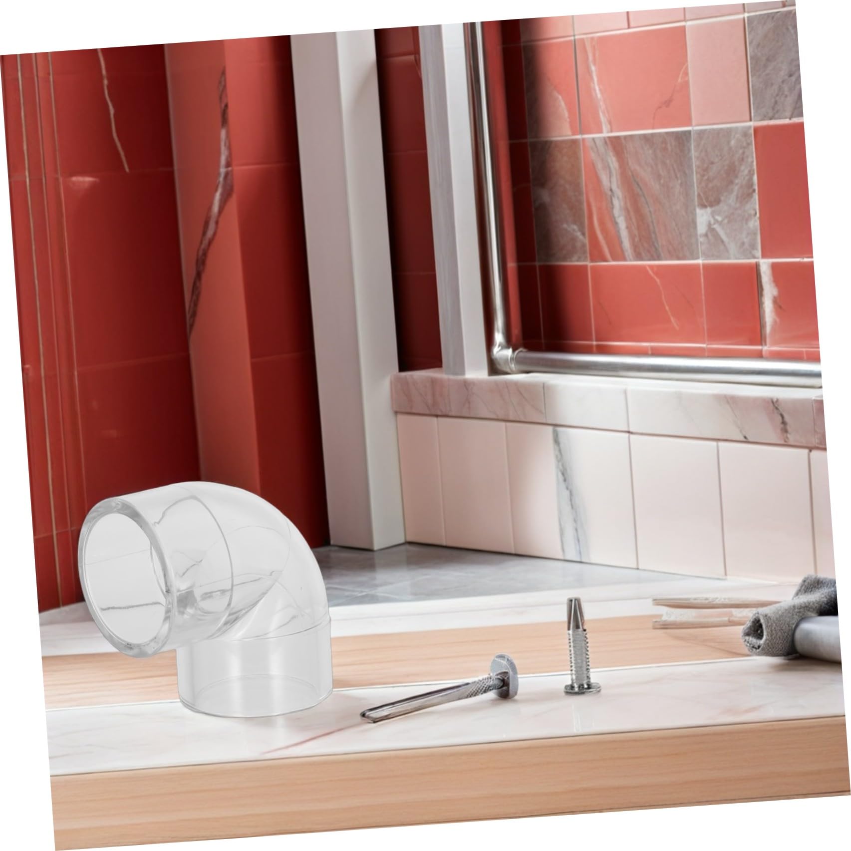 Healeved 4 Pezzi Raccordo Gomito in Acrilico Trasparente Diametro Interno 32 Mm, Giunto a 90 Gradi Resistente a Prodotti Chimici per Tubi Acquari e Applicazioni Industriali