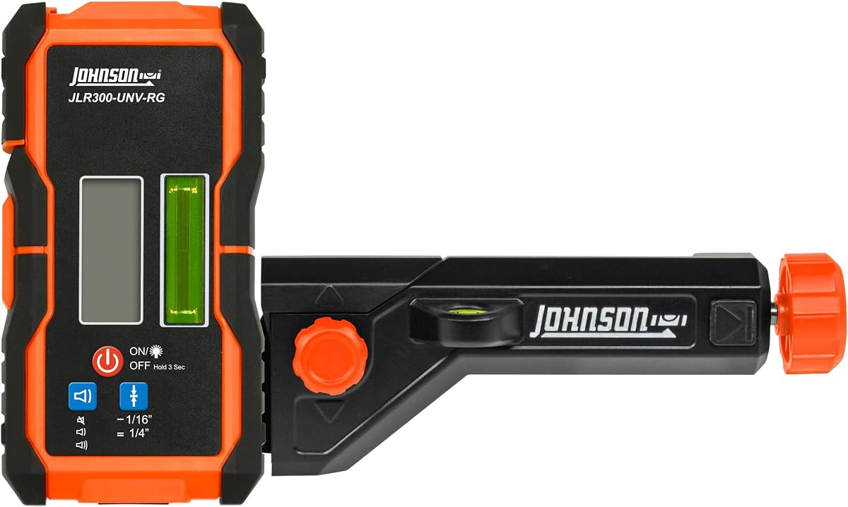 Level & Tool JLR300-UNV-RG Universal Green & Red Rotary Laser Detector, Dual Sided Detector, LED Backlit Display