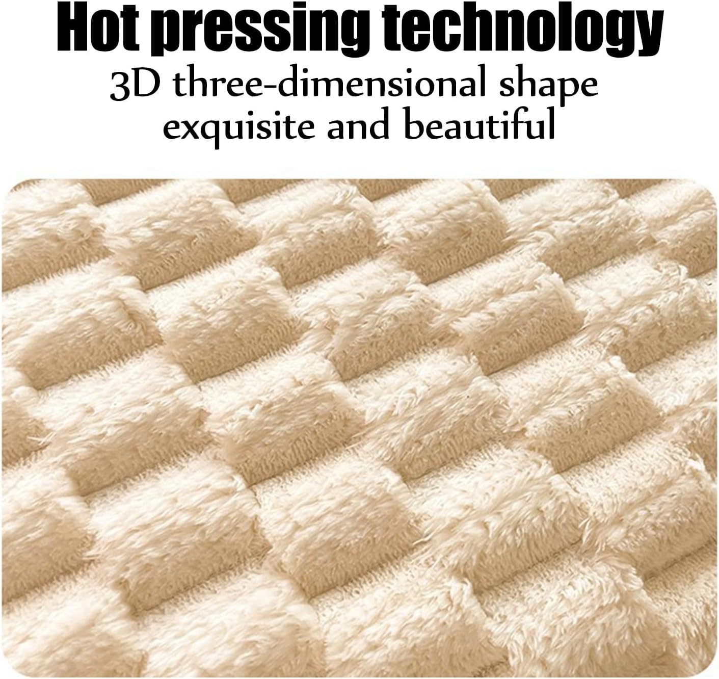 Queen Size Warm Mattress Protector Winter Bean Velvet Fitted Sheet Soft Fluffy Hot Pressing Technology Mattress Cover Dust Proof Deep Pocket 11In,Beige,90 * 200cm