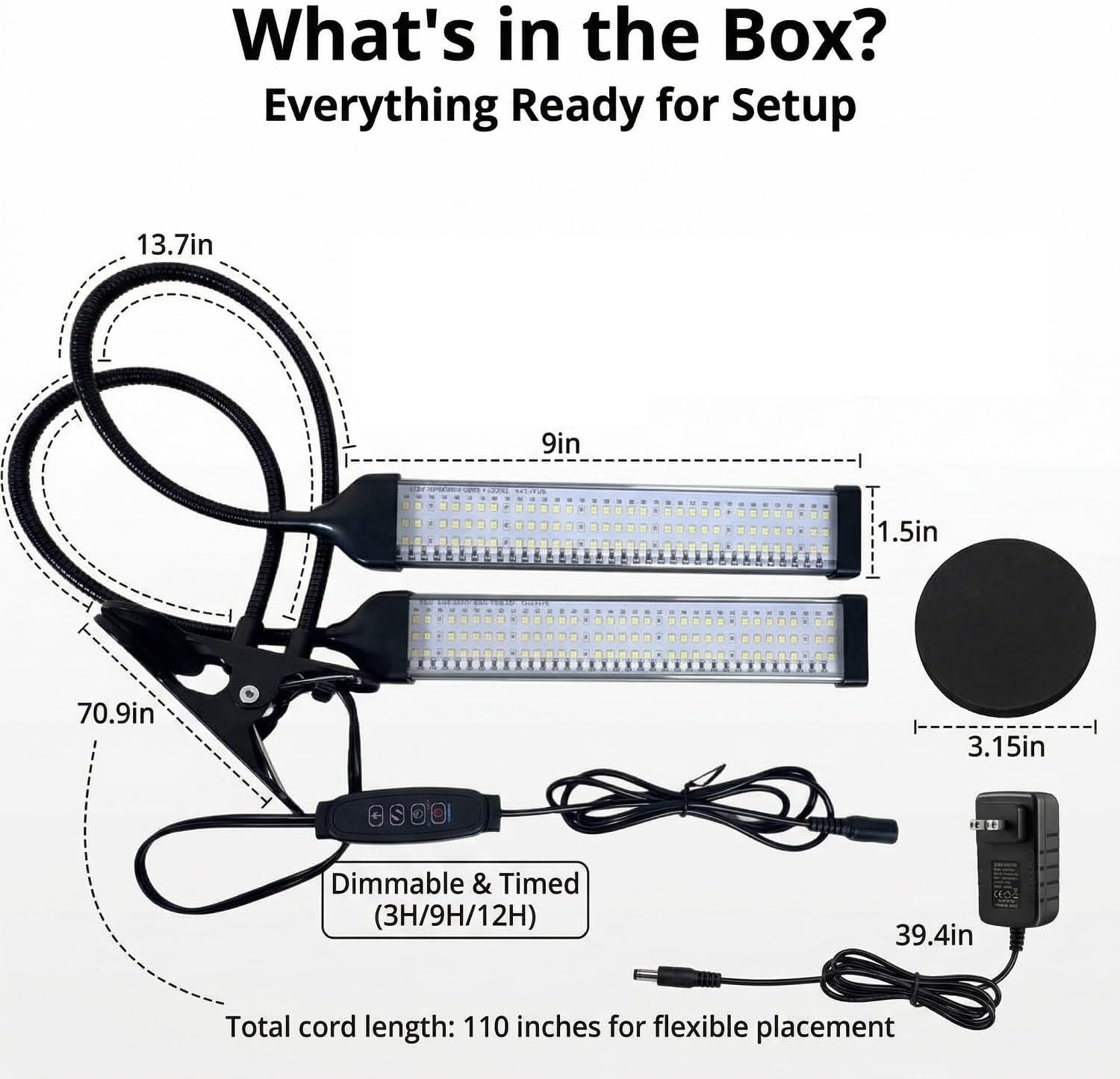 Bird Health Cage Supplementary Light with Full-Spectrum LED Pet Light, Intelligently Timing to Help Synthesize Vitamin D3 and Promote Calcium Absorption