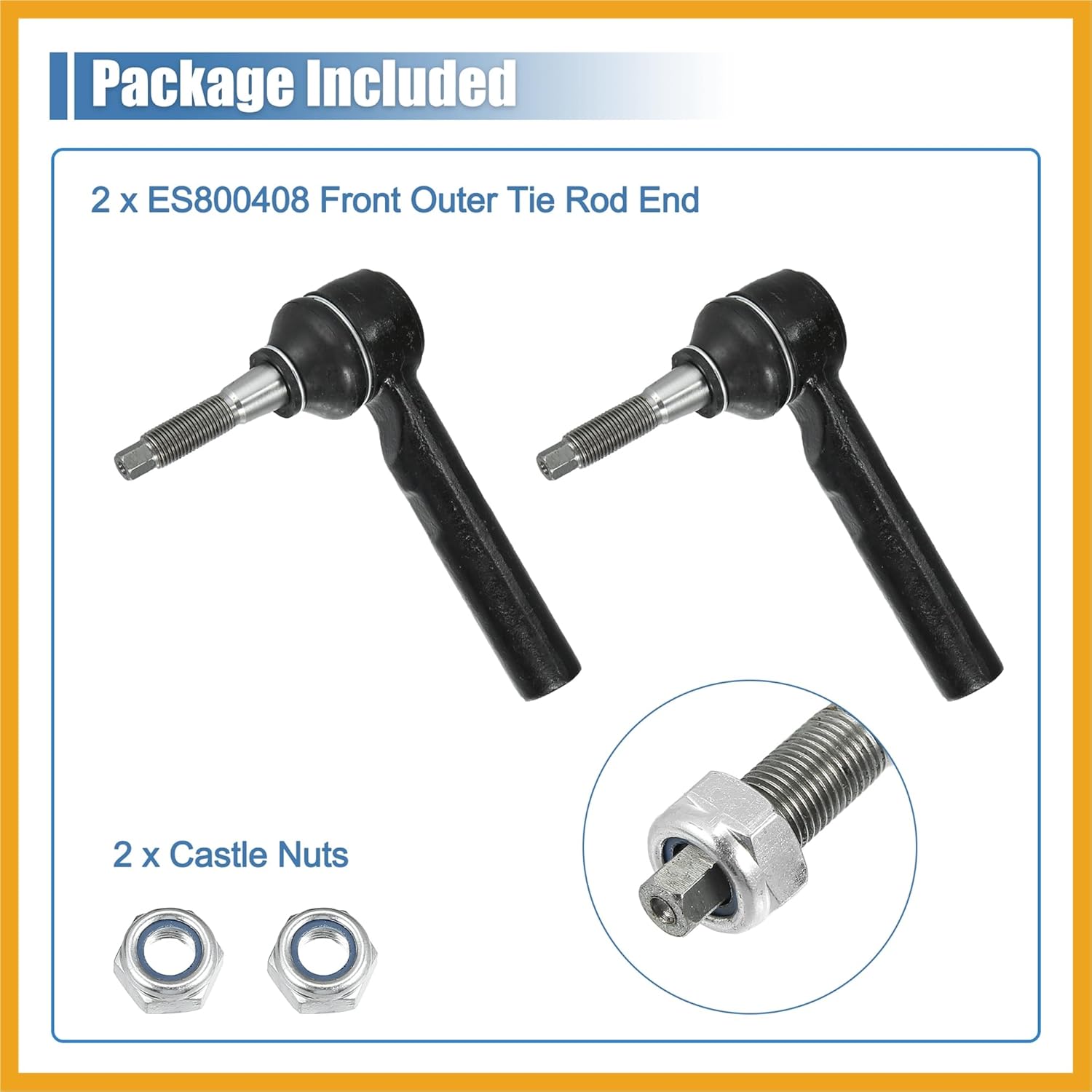 2pcs Front Outer Tie Rod End Links ES800408 Suspension Steering Tie Rod End 5183761AA 5183761AB for Dodge Caliber 2007-2012 for Dodge Journey 2009-2018 Replacement
