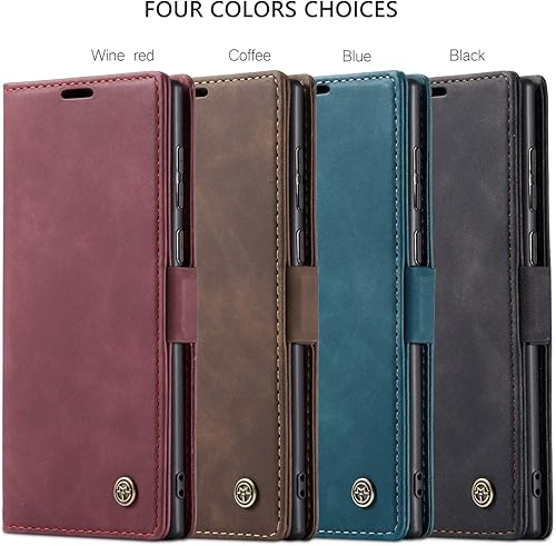 Miniatura 9 de Funda tipo cartera para Samsung Galaxy Note 20 Ultra, piel sintética, cierre magnético, con ranuras para tarjetas, bolsillos para efectivo con