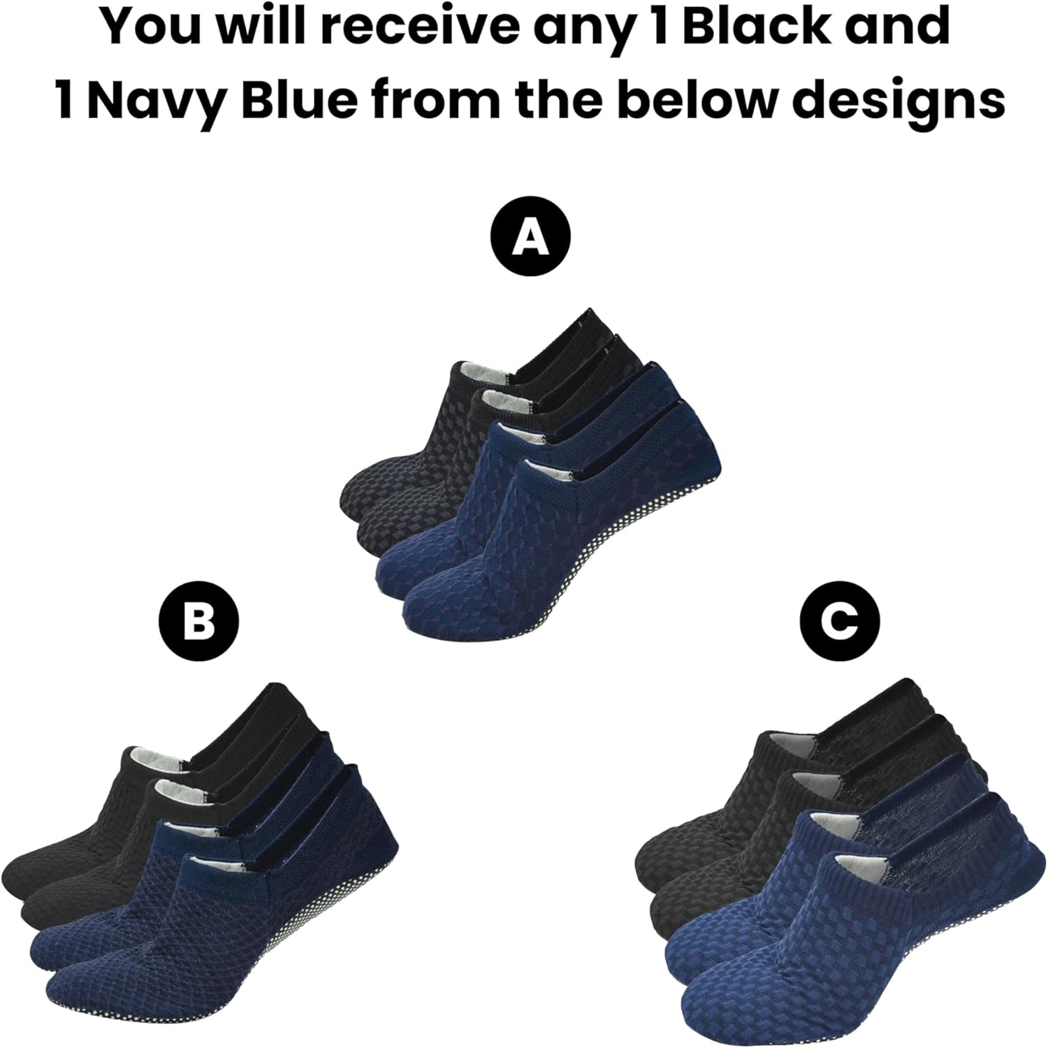 Anti Skid Non Slip Slipper Socks Men Grippy Socks Women Hospital Yoga Pilates Barre Old Age | 2 Pairs, L/XL/XXL - Image 3
