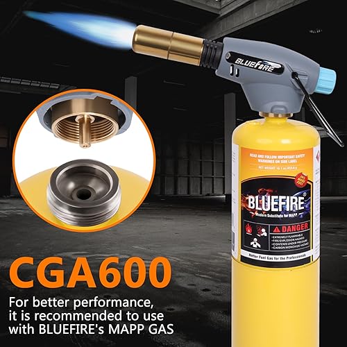 Miniatura 4 de BLUEFIRE MAPP MAP PRO Cilindro de gas propano para soldadura, reparación de fontanería, reparación de plomería, vidrio de iluminación