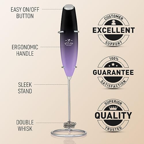 Vista 597 de Zulay Kitchen - Potente espumador eléctrico de leche, batidora de mano ultrarrápida para bebidas como café, lattes, capuchino, frappé, matcha y crema