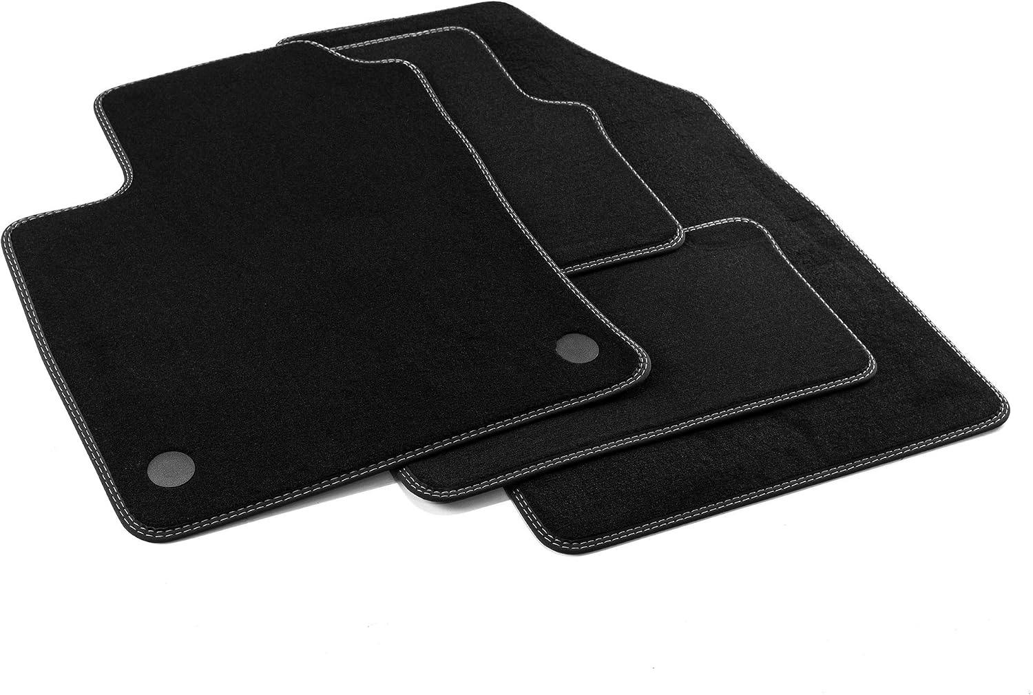 MTM Pro-8558 Tappetini Clio V 2019 Onwards, su Misura in Velluto Nylon, Bordi in Similpelle e Doppia Impuntura Cromata