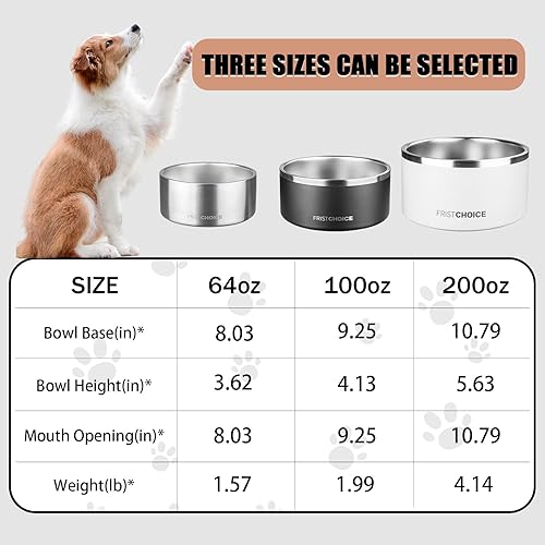 Miniatura 5 de Cuencos de acero inoxidable para perros grandes, cuencos metálicos antideslizantes para agua y alimentos, cuencos de agua fría para perros