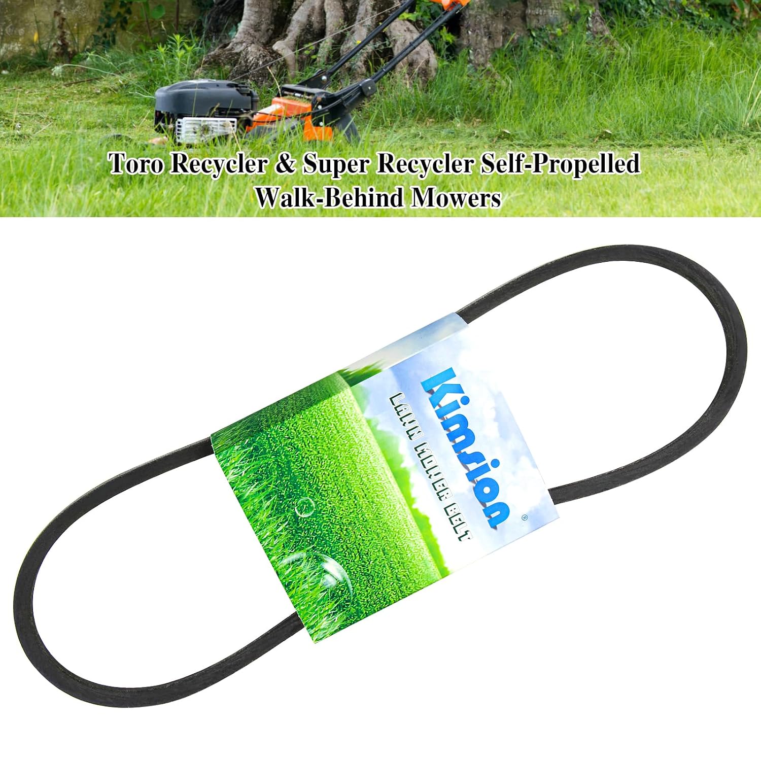 Kimsion 91-2258 V-Belt (3/8'' x 35'') for Toro Reycler and Super Recycler Self-Propelled Lawn Mowers 20016, 20017, 20018 Replacement Toro Self Propelled Drive Belt 91-2258