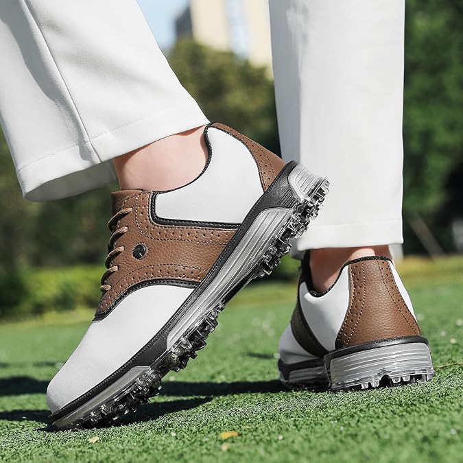 ULTIANT Golf Shoes Men's Waterproof Spikeless Classic Comfortable Trainers for Golf Shoes Training Shoes
