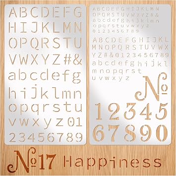 Metal Engraving Stencils, Small Letter Number Alphabet Fonts Templates and Stencils for Engraving Pyrography Metal Wood Burning Glass Lettering Journaling DIY Drawing letter2