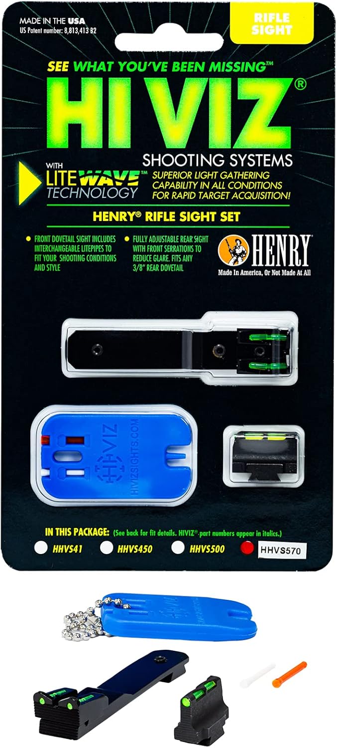 HIVIZ HHVS570 Sight Systems, Litewave Front and Rear Sight Combo, Henry Rifle Models H009CC, H010,CC,AW,WL, H012C, CR,M,MR : Sports & Outdoors