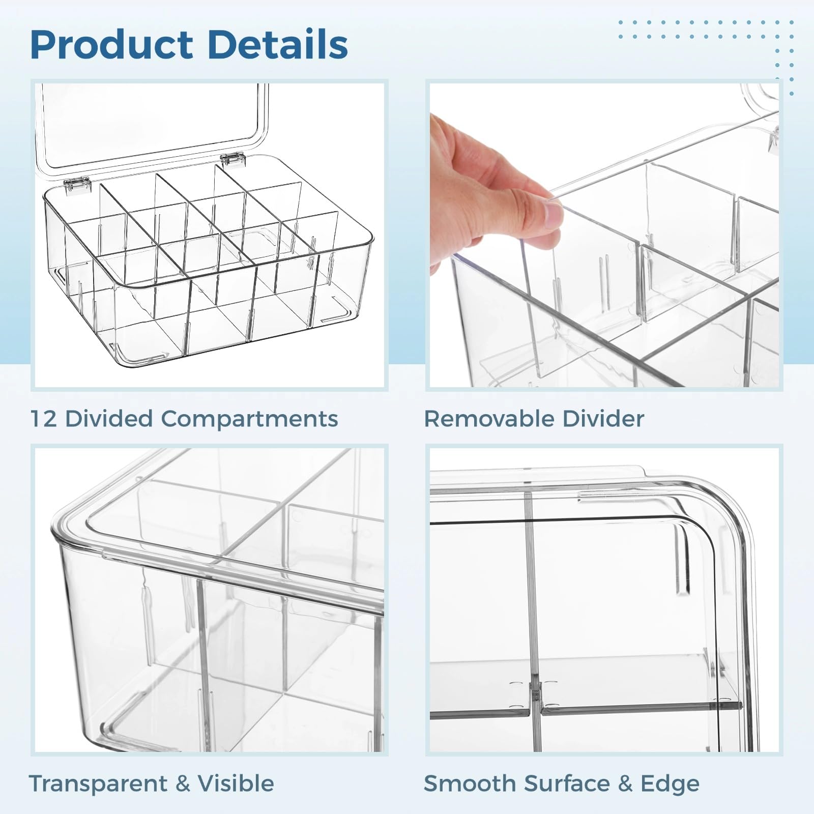 Varku Scatola organizer per cravatte (12 griglie)