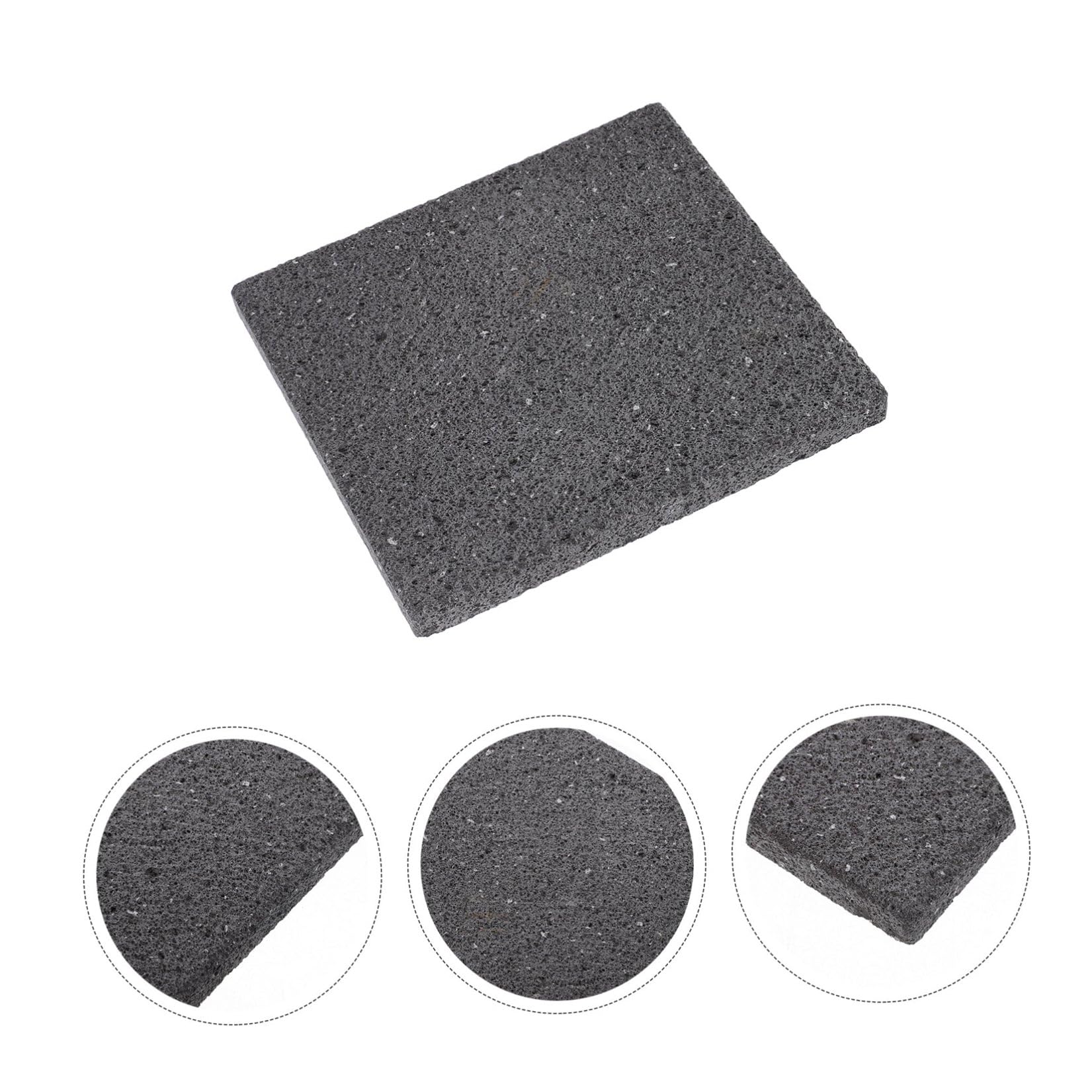 NUOBESTY Piastra in Pietra Lavica per Barbecue Dimensioni 16,8x15,5x1,5 Cm, Trattenimento Efficiente del Calore, Riutilizzabile, per Grigliate e Cene Regolari