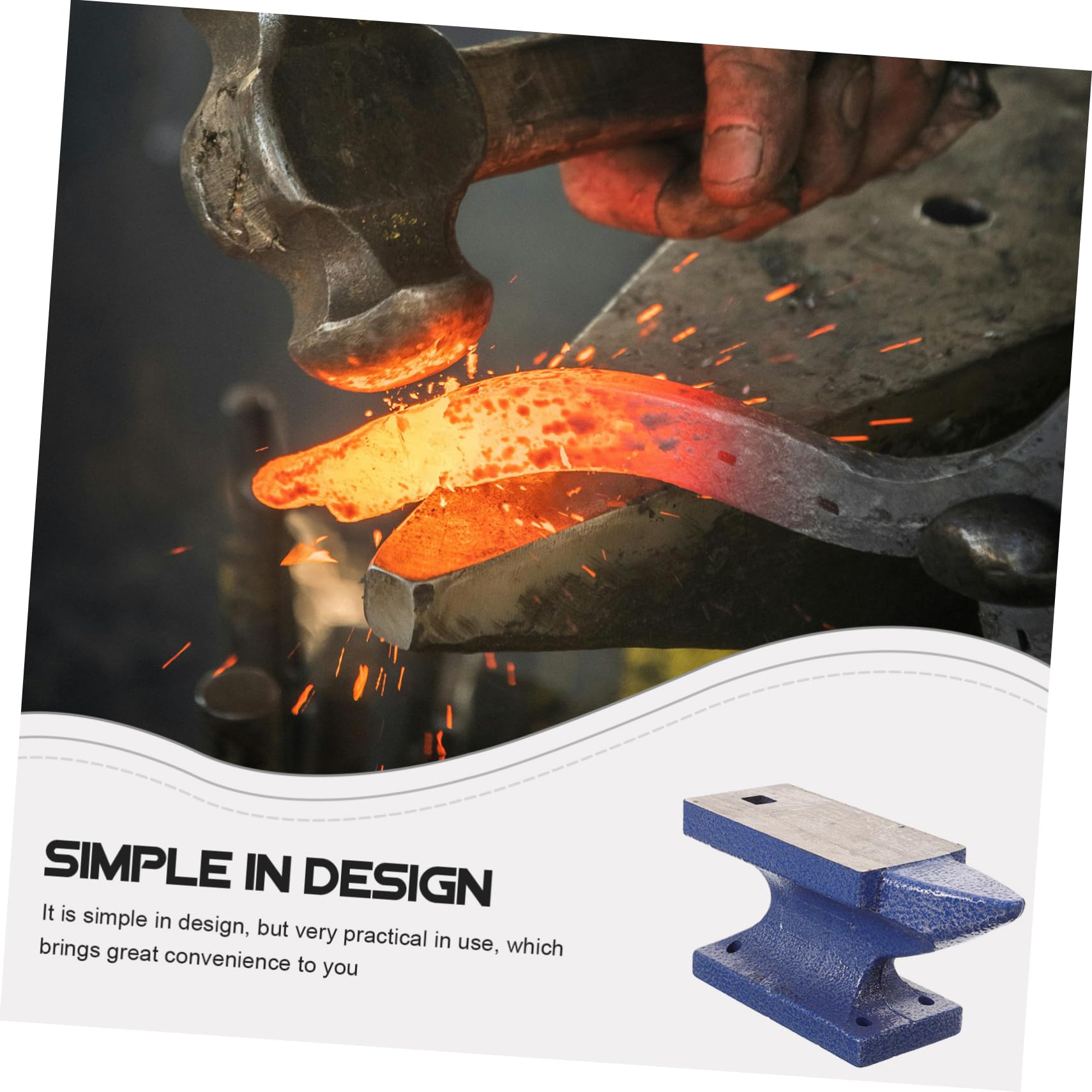 Lurrose Mini Blok Do Rękodzieła Wielofunkcyjna Podstawa Horn Reusable Diy Metal Pad Trwały Materiał Żelazny