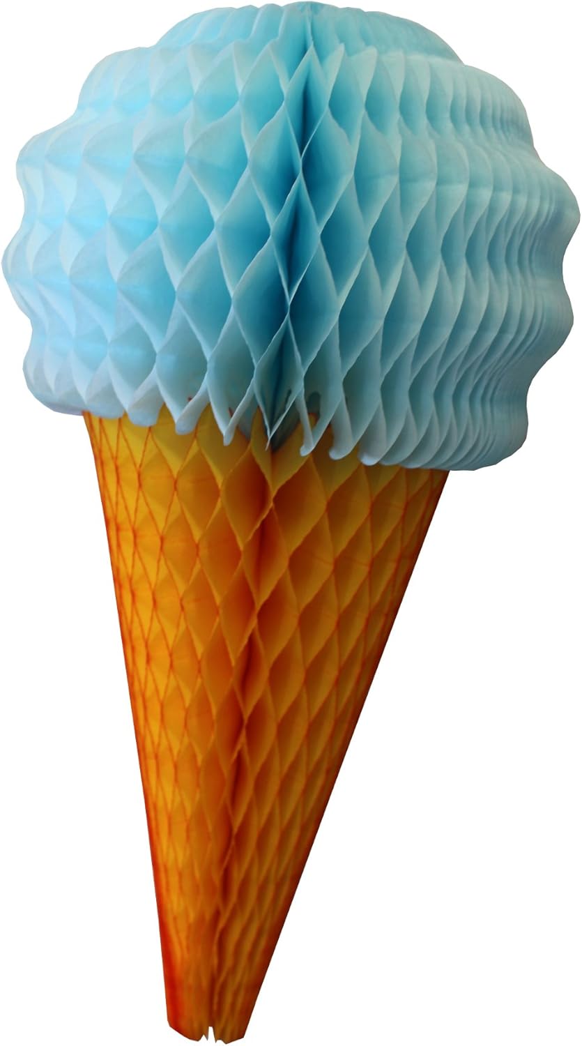 3-Pack 20 Inch Tissue Ice Cream Decoration, Lt Blue
