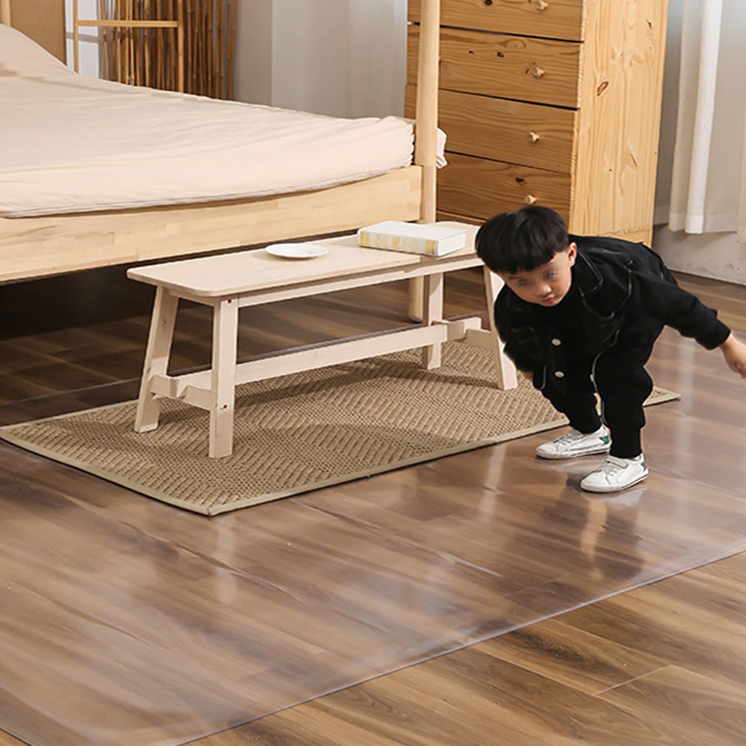 Table Protectors, Rectangular PVC Dining Tabletop Protector Mat, Clear Plastic Table Cover, Waterproof Wipeable Table Cover for Kitchen Dining Table Desk2mm, 40x165cm/16x65in