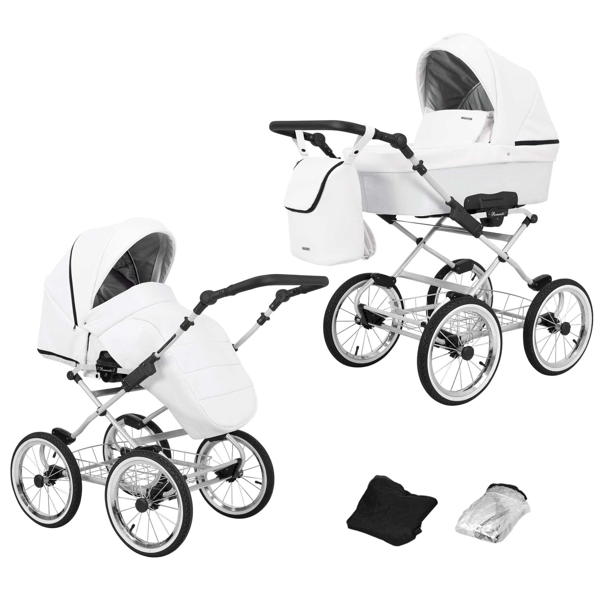 Passeggino per bambini 2 in 1 navicella carrozzina accessoti KUNERT Romantic retro 2in1 passeggini