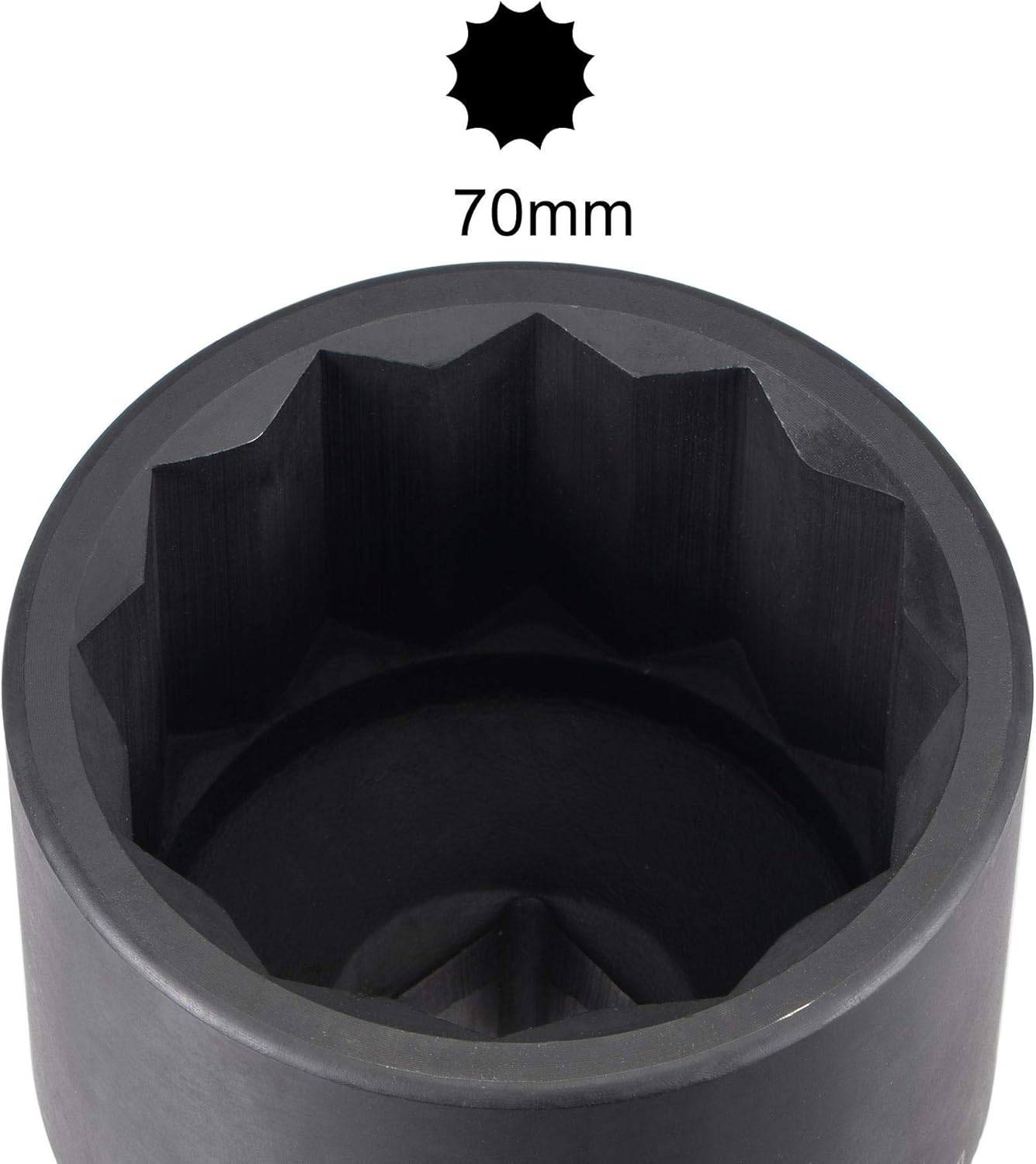 uxcell 1-Inch Drive 70mm 12-Point Impact Socket, CR-MO Steel 104mm Length, Standard Metric Sizes