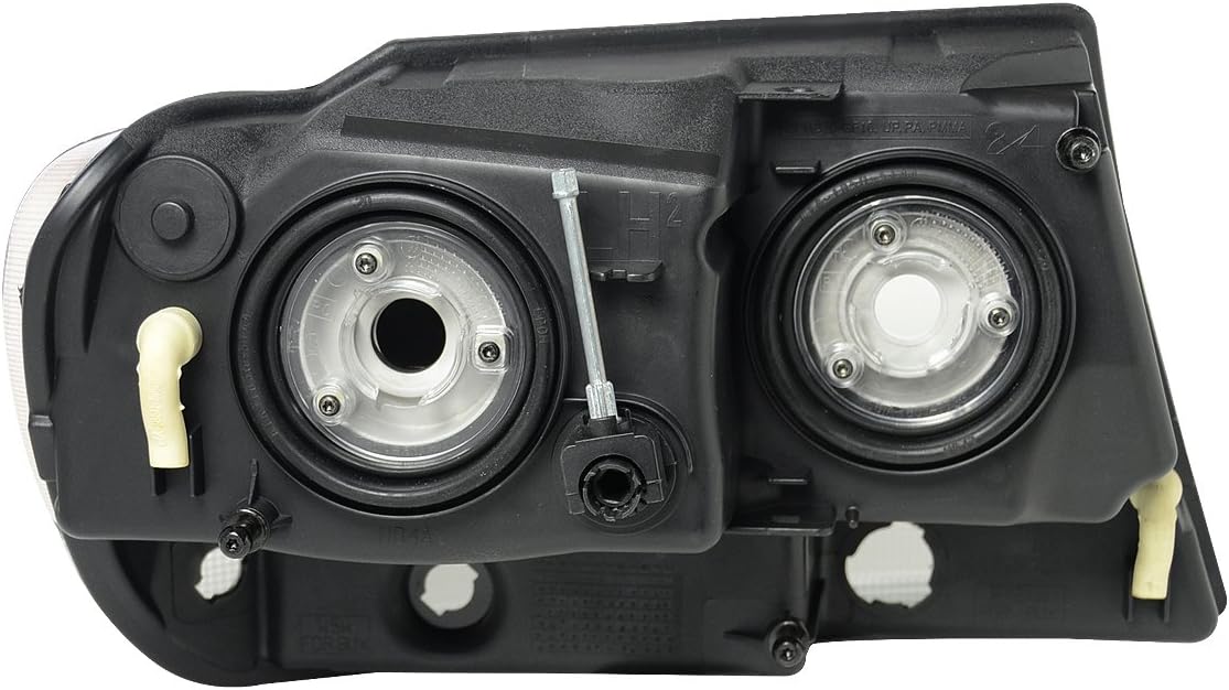 DNA MOTORING HL-OH-JGC99-BK-CL1 Black Clear Headlights Assembly Replacement Compatible with 99-04 Jeep Grand Cherokee