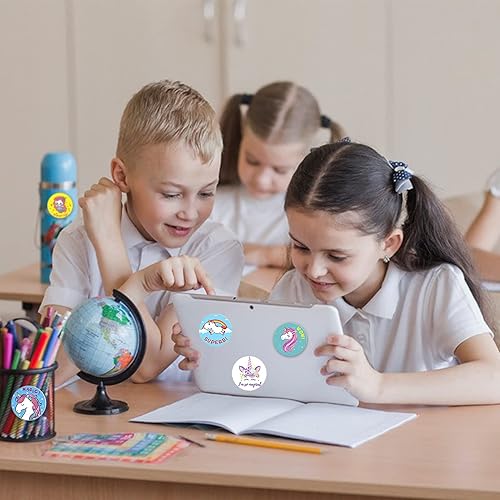 Miniatura 3 de 1000 calcomanías Unico, lindas calcomanías de unicornio, rollo de calcomanías de 1 pulgada, autoadhesivas, calcomanías para manualidades escolares,