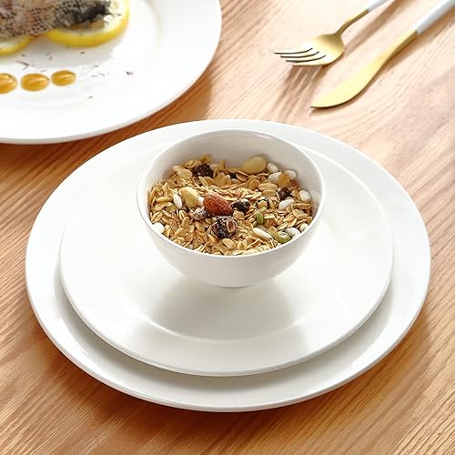 Miniatura 7 de Loymokinar Round dinnerware Sets 16-Piece Porcelain dish set white