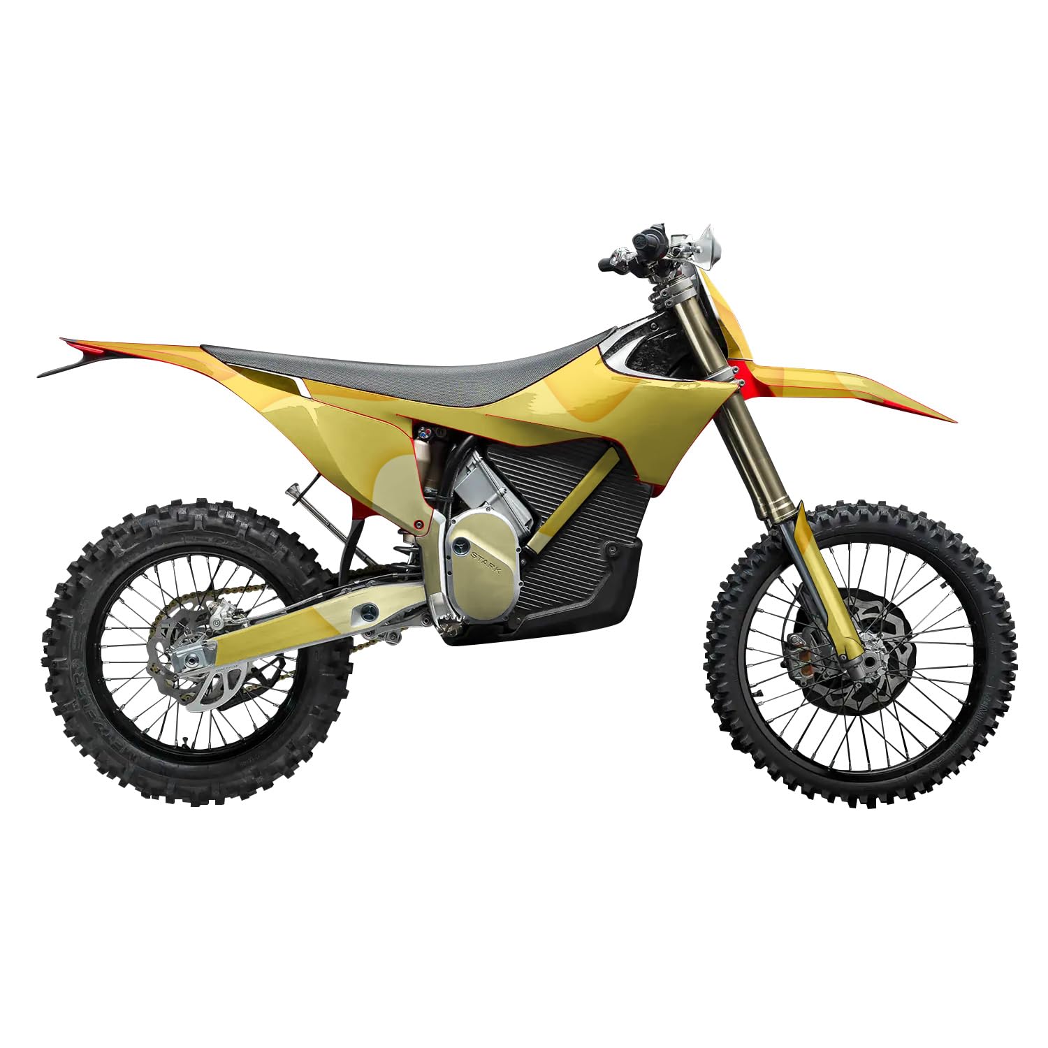 Stark Varg MX 2023-2025 Graphics Kit Wrap - Papercraft Yellow - Varg MX Skin - Premium 3M Vinyl Protective Wrap Decal Cover - Easy to Apply | Crafted in The USA by MightySkins