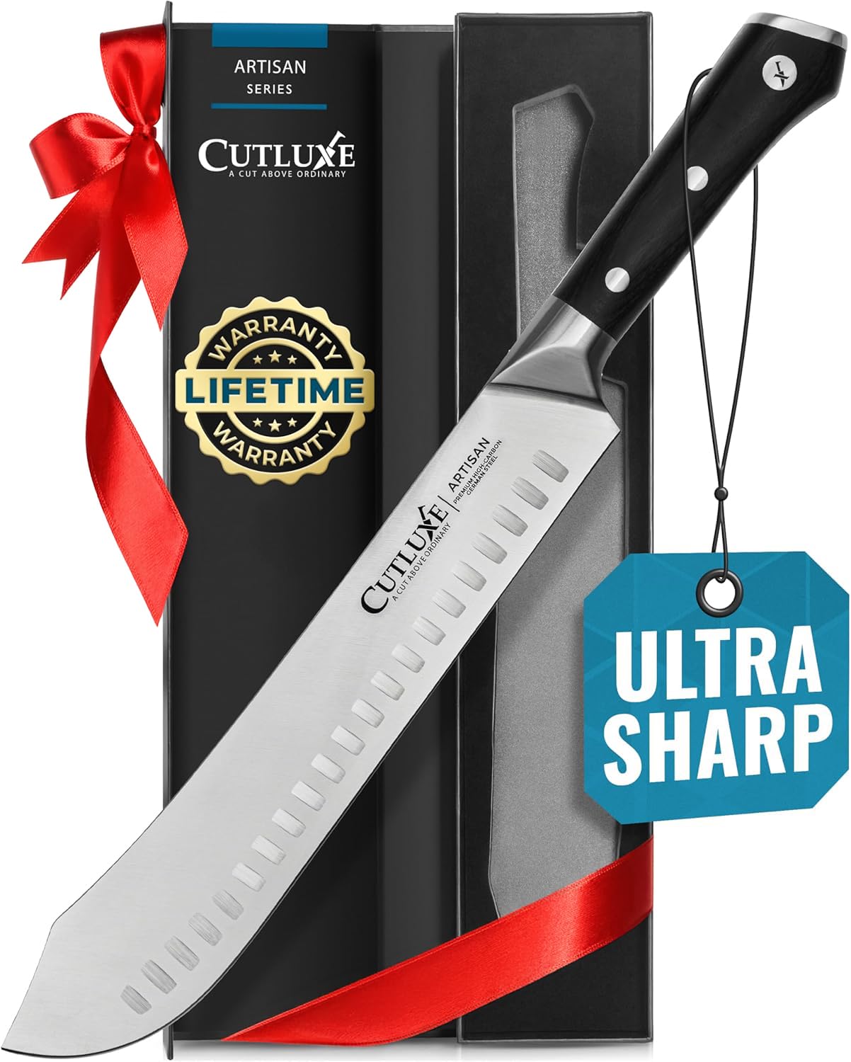 Cutluxe Bullnose Butcher & Breaking Knife - 10 Inch Forged High Carbon German Steel Full Tang & Razor Sharp Ergonomic Handle Design Artisan Series