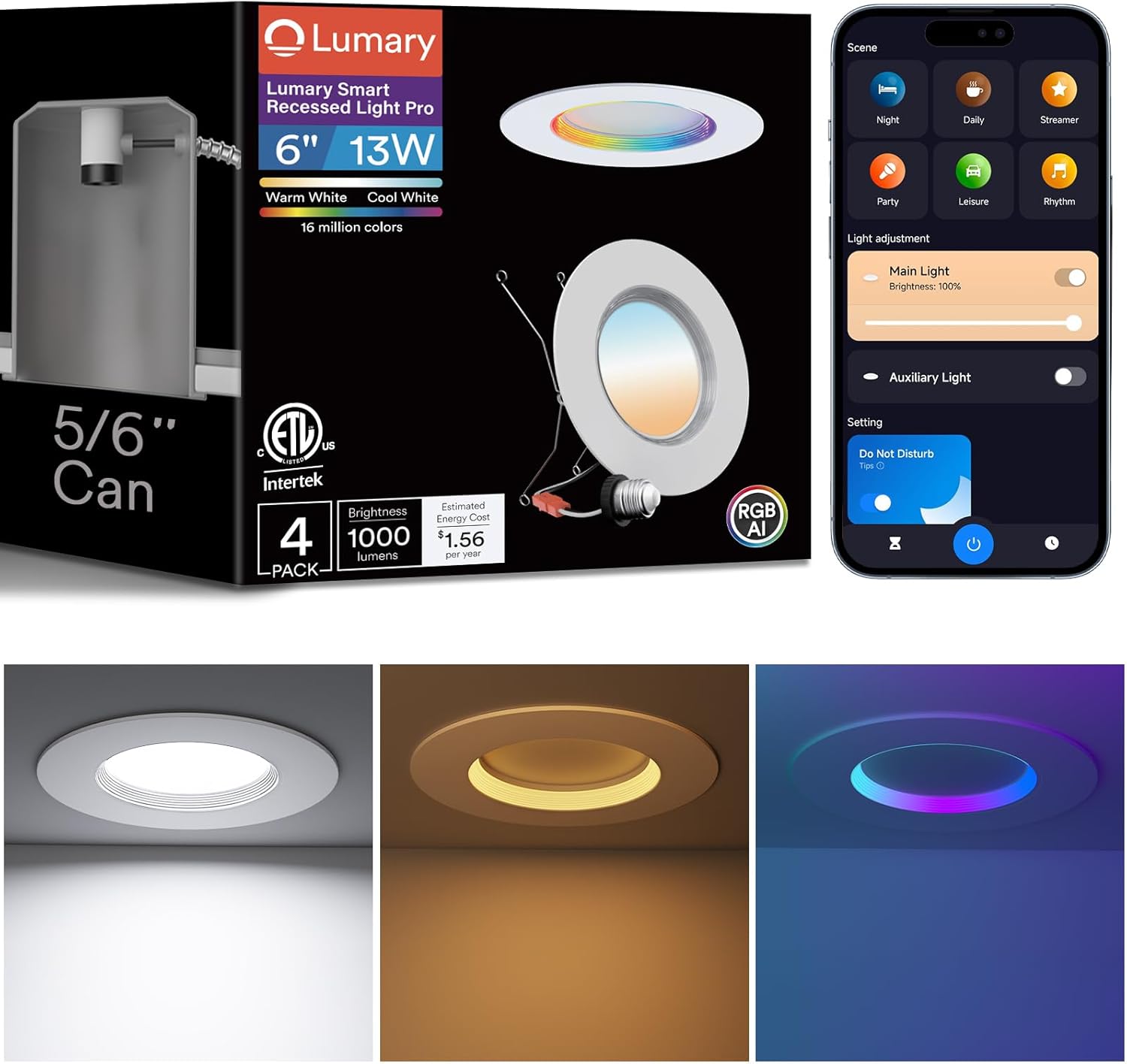 Lumary Smart Retrofit LED Recessed...