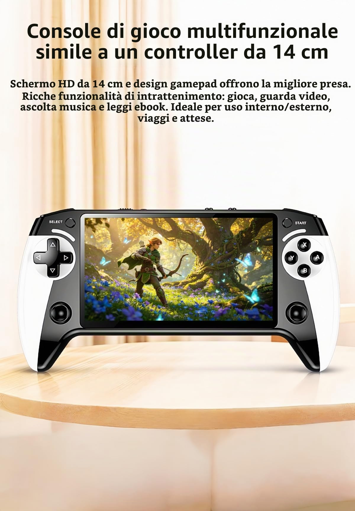CZT Console per videogiochi da 5,5 pollici, due joystick, design simile a un controller, migliore esperienza palmare, 6200 giochi retrò MP4/musica/e-book, intrattenimento in interni ed esterni