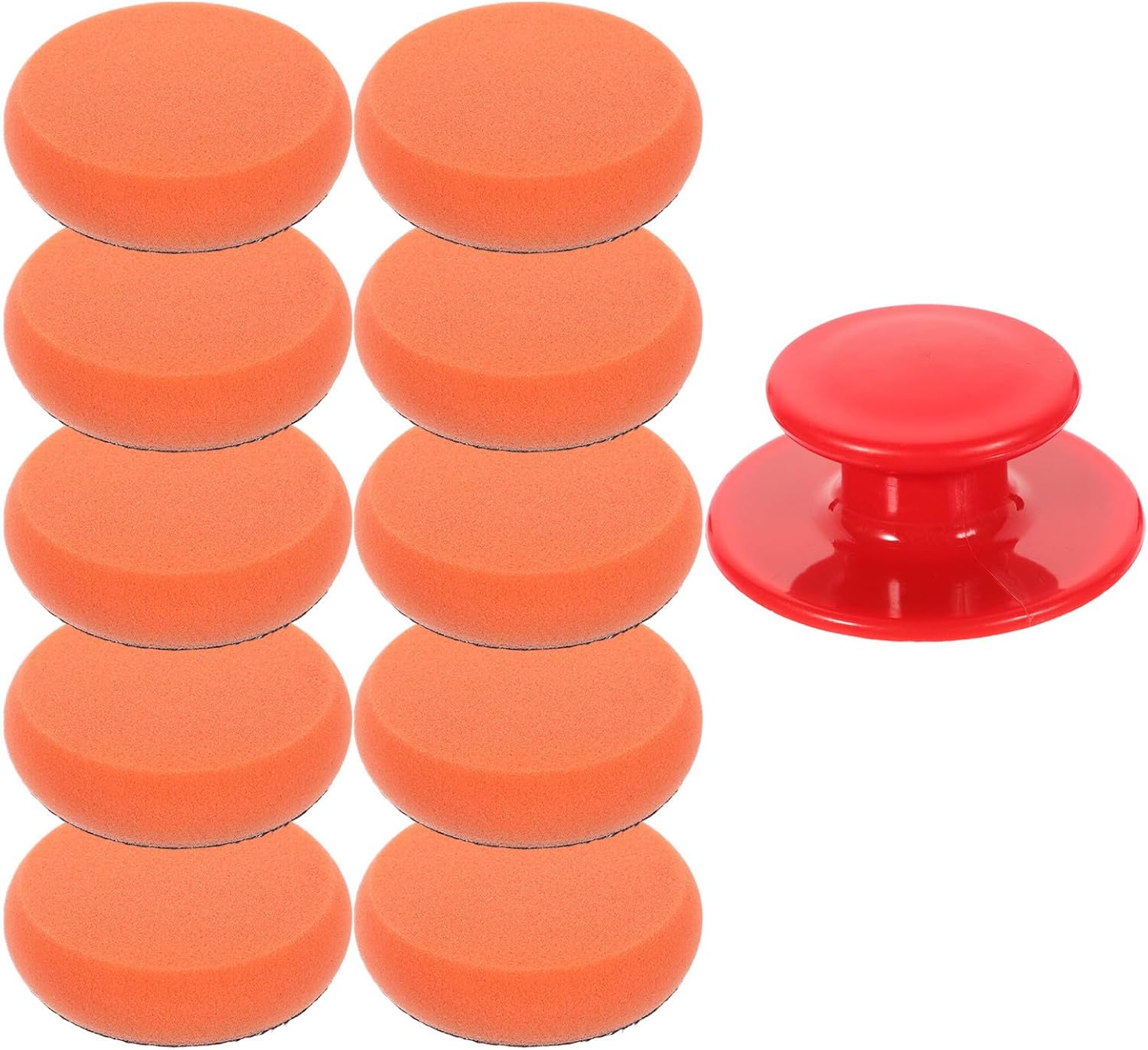 Car Waxing and Polishing Kit with 10 Reusable Sponge Buffing Pads and Handle for Professional Car Detailing and Auto Paint Correction