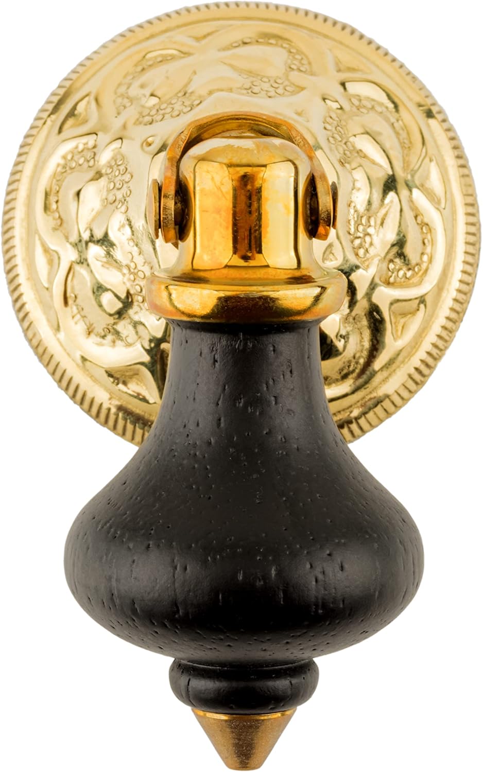 Small Victorian Era Ebony and Brass Drop Pull | Antique Cabinet Door, Dresser Drawer Hardware | Furniture Reproduction Hardware | UA-850-PSEB