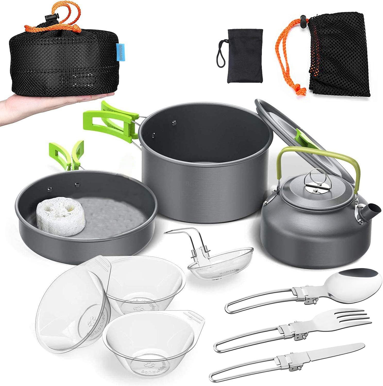 Camping Cookware Mess Kit Portable Outside Camping Cooking Set