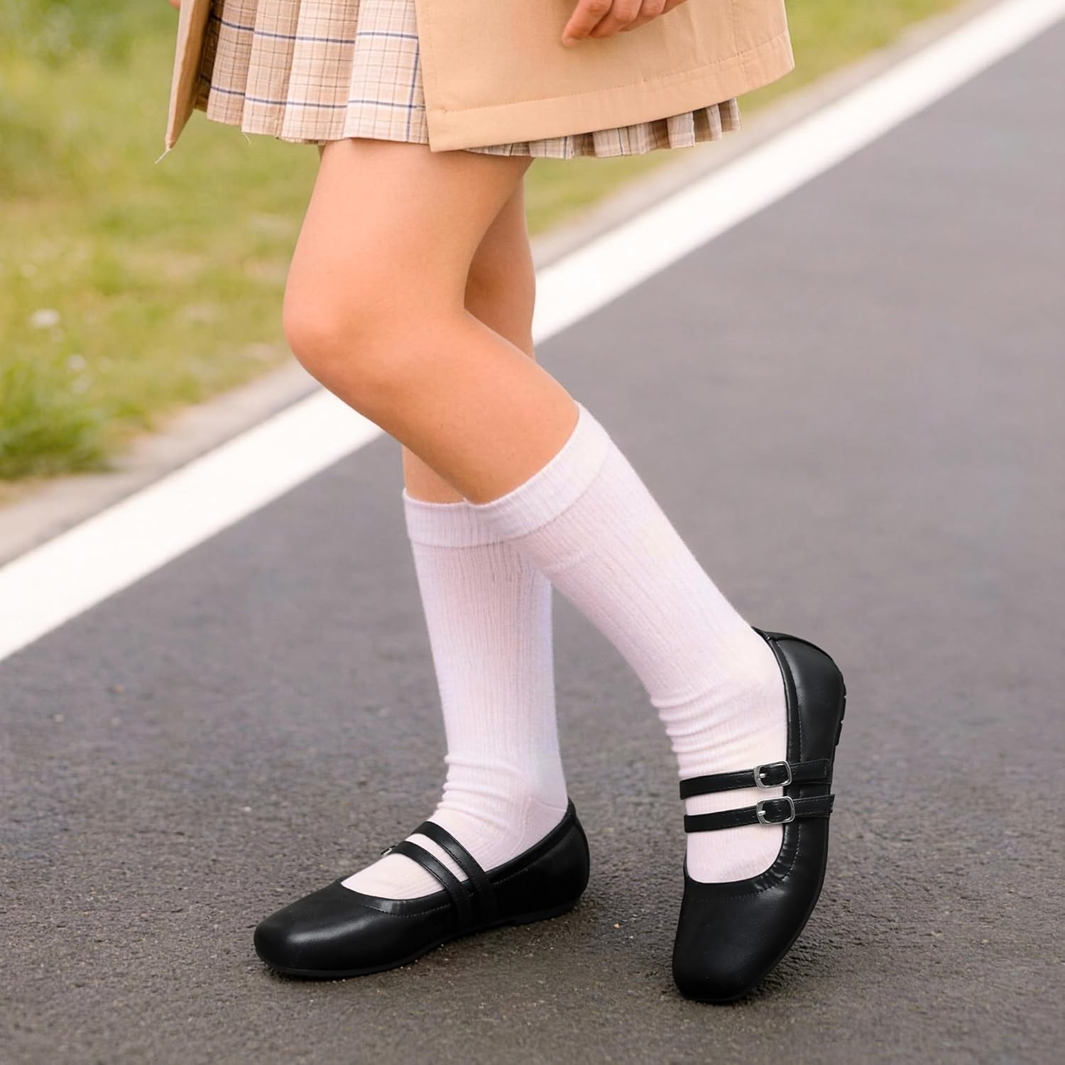 DREAM PAIRS Girls Dress Shoes Slip on Ballerina Flats Mary Jane Ballet Shoes for Wedding/Party
