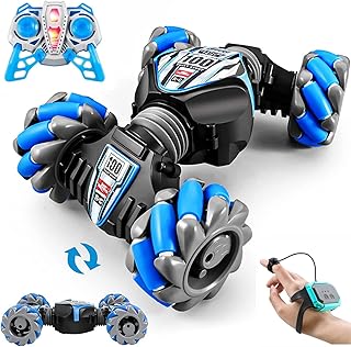ROHSCE Gesture Sensing RC Stunt Car, Twist Car 4WD 2.4GHz 1:24 Hand Controlled Drift RC Car Off Road for Boys Girls 8-12 Gifts Small Race Car Double Sided Cool Toy Car with Light Music