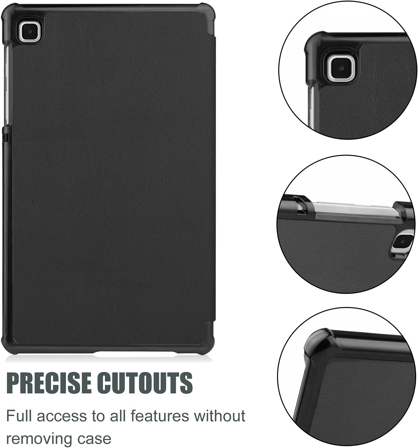 ProCase Galaxy Tab A7 Lite Case 8.7 Inch 2021 SM-T220 T225 T227, Slim Lightweight Cover Stand Hard Shell Protective Folio Case for 8.7" Samsung Galaxy Tab A7 Lite 2021 Release –Black