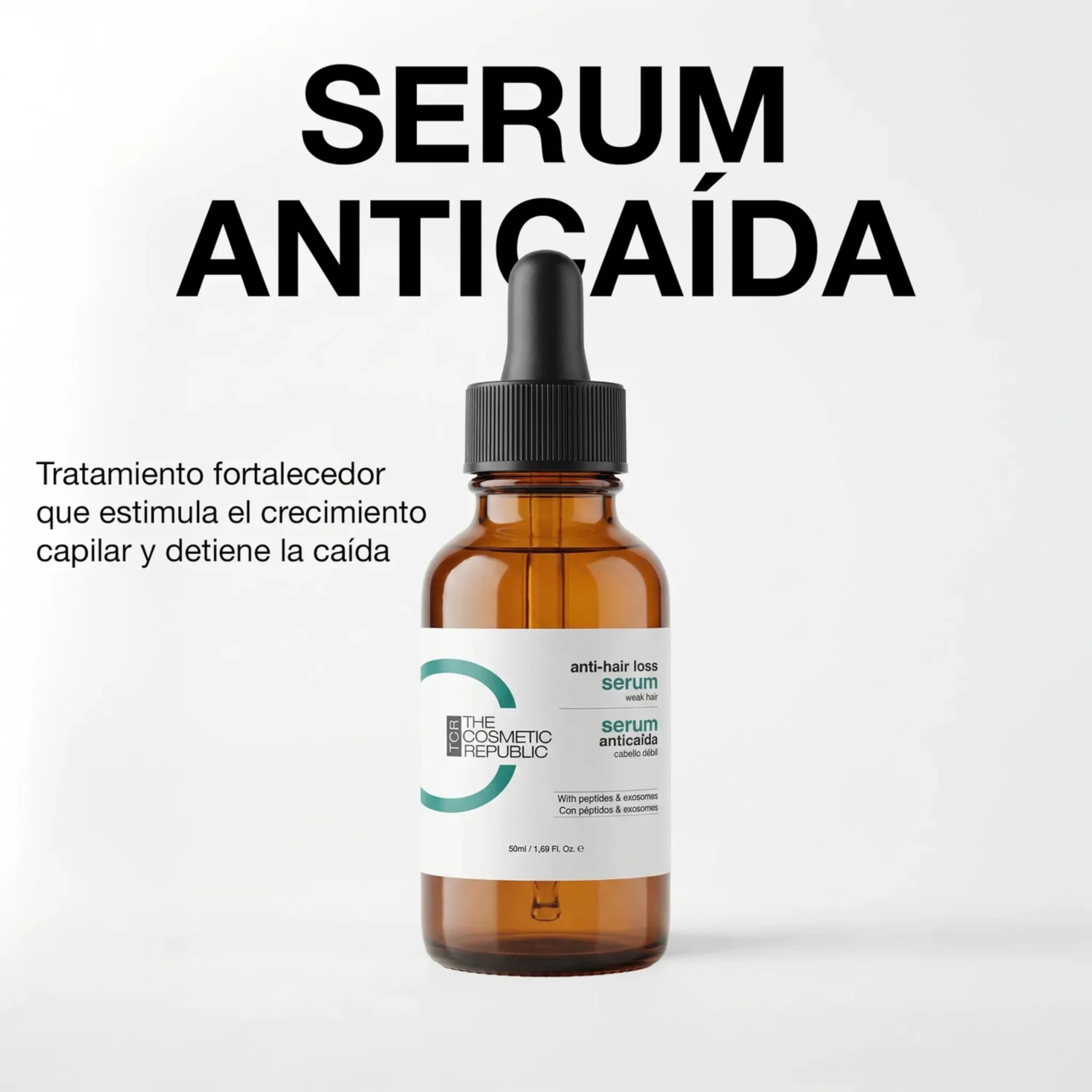 Sérum Anticaída con Péptidos y Exosomas 50 ml | Fortalece la Raíz | Favorece el Crecimiento Capilar | Rápida Absorción | Sin Aclarado