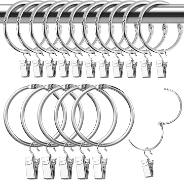 15 PCS Curtain Rings With Clips