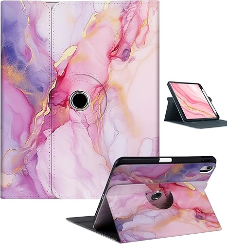 Miniatura 11 de Funda Giratoria para iPad Air de 6ª/5ª/4ª Generación (2024/2022/2020), Funda para iPad con Soporte para Lápiz - Cubierta de Soporte de Visualización