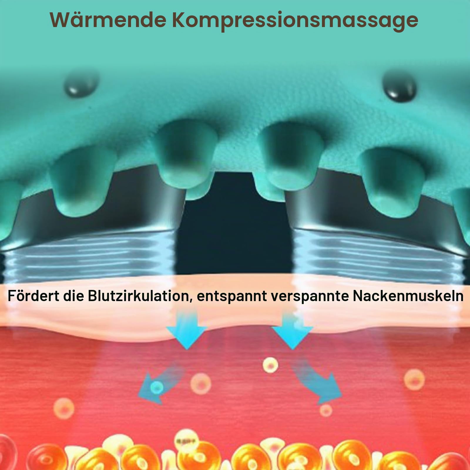 Nacken Schulter Massagegerät Kabellos, Elektrische Nackenmassagegerät mit Wärme, 2026 Upgrade Neck Massager, USB 3 Modi 6 Einstellbare Frequenzen