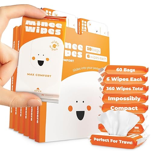 Toallitas de viaje Impossibly Compact  99.5% de agua  seguras para pieles sensibles e hipoalergénicas, resellables, gruesas y duraderas  para