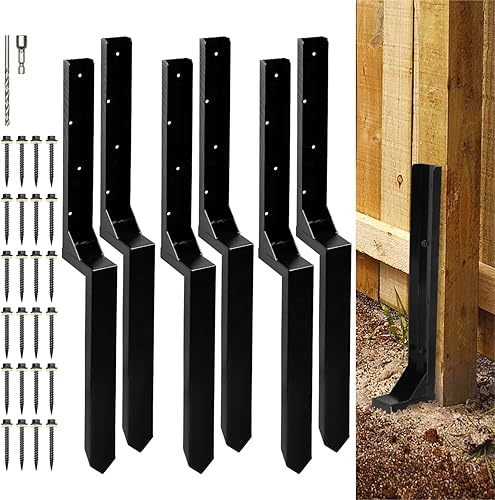 Kit de reparación de postes de cerca, poste de acero resistente, para anclaje de poste de tierra para reparación, poste de valla de madera rota y