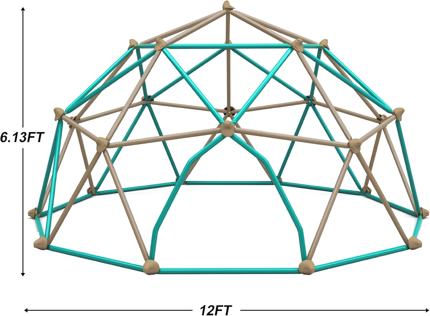 Merax 12FT Climbing Dome, Outdoor Dome Climber for Kids 3-10 Supporting 1000 lbs, Easy Assembly Playground Jungle Gym Backyard Play Equipment (12FT Blue Climbing Dome)