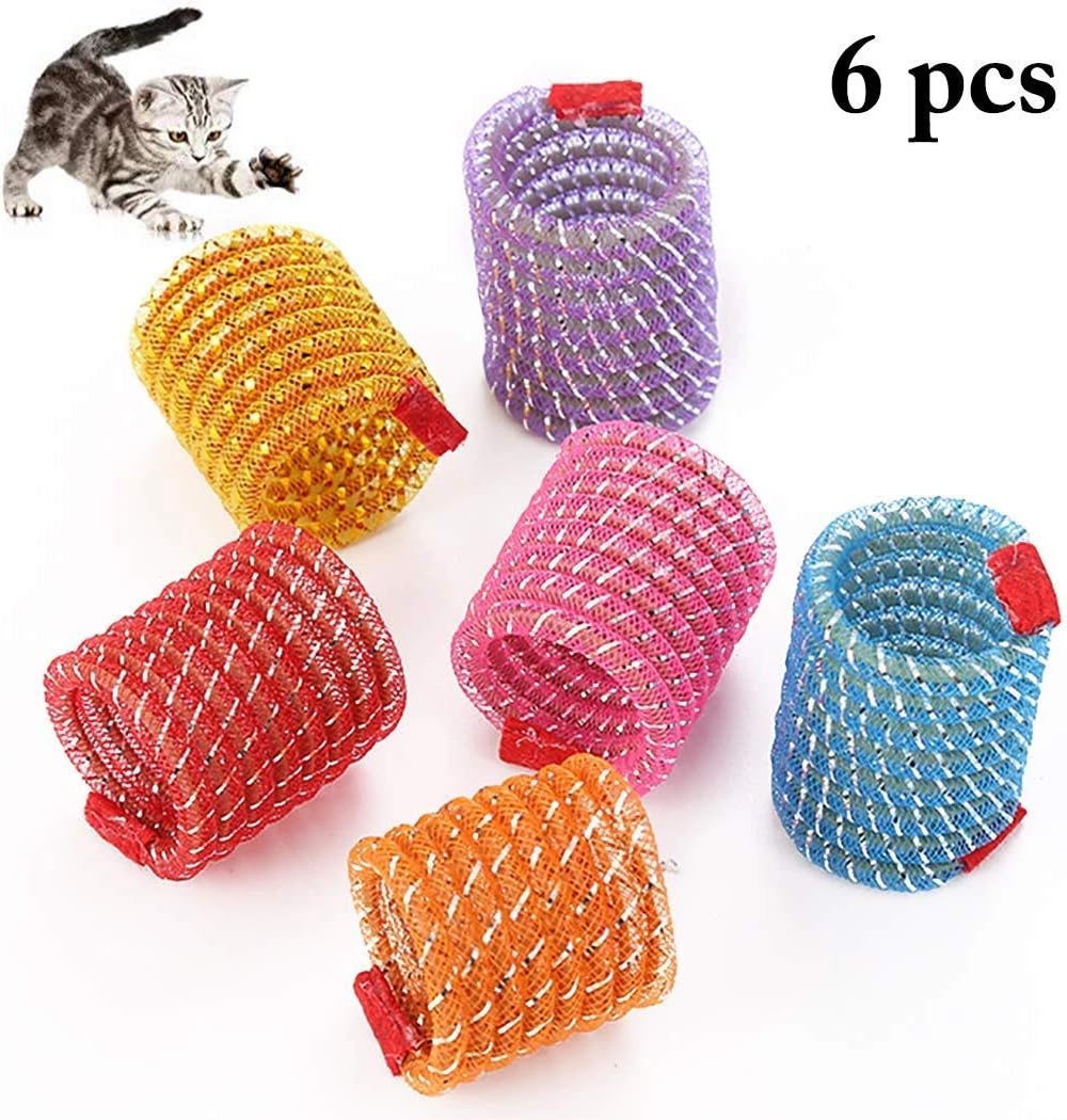 Legendog 6PCS Cat Spring Toy Creative Colorful Spiral Cat Toy Pet Play Toy for Cat Kitten