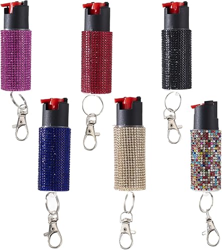Lindo llavero de defensa personal de máxima fuerza en aerosol de pimienta para mujer