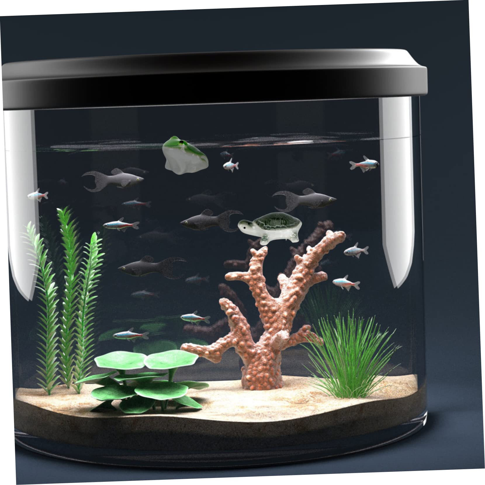 BESPORTBLE 12stücke Teiliges Schwimmende Tierfiguren Keramische Dekoration Für Aquarien Tierornamente Für Fischbehälter Schildkröte Frosch Und Fisch
