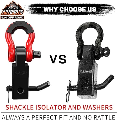 Miniatura 26 de AUTOBOTS - Receptor de enganche de remolque de 2 pulgadas, 35.000 libras de resistencia a la rotura, receptor de alta resistencia con tornillo