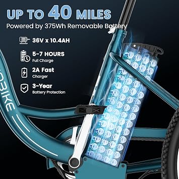 MOONCOOL Electric Tricycle for Adults, 3 Wheel Electric Bike 350W 7 Speed | 700W Peak Power, Max 40 Climbing Angle, 36V Removable Battery, Up to 60Mlies, 7 Speed, Disc Brakes, LED Light, LCD Display