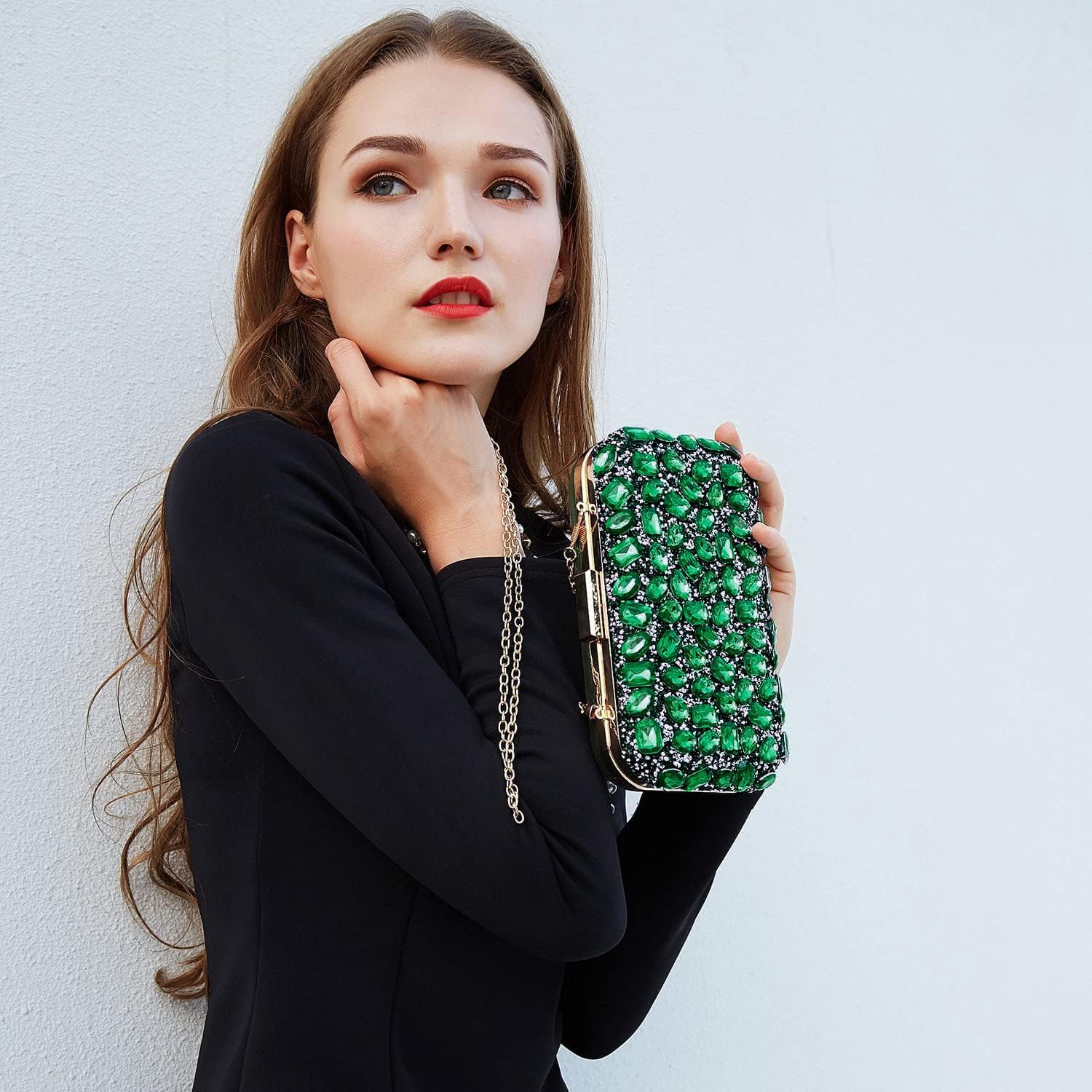 Milisente Clutch Purses For Women Crystal Clutches Evening Bags Gemstone Clutch Purse For Wedding Formal