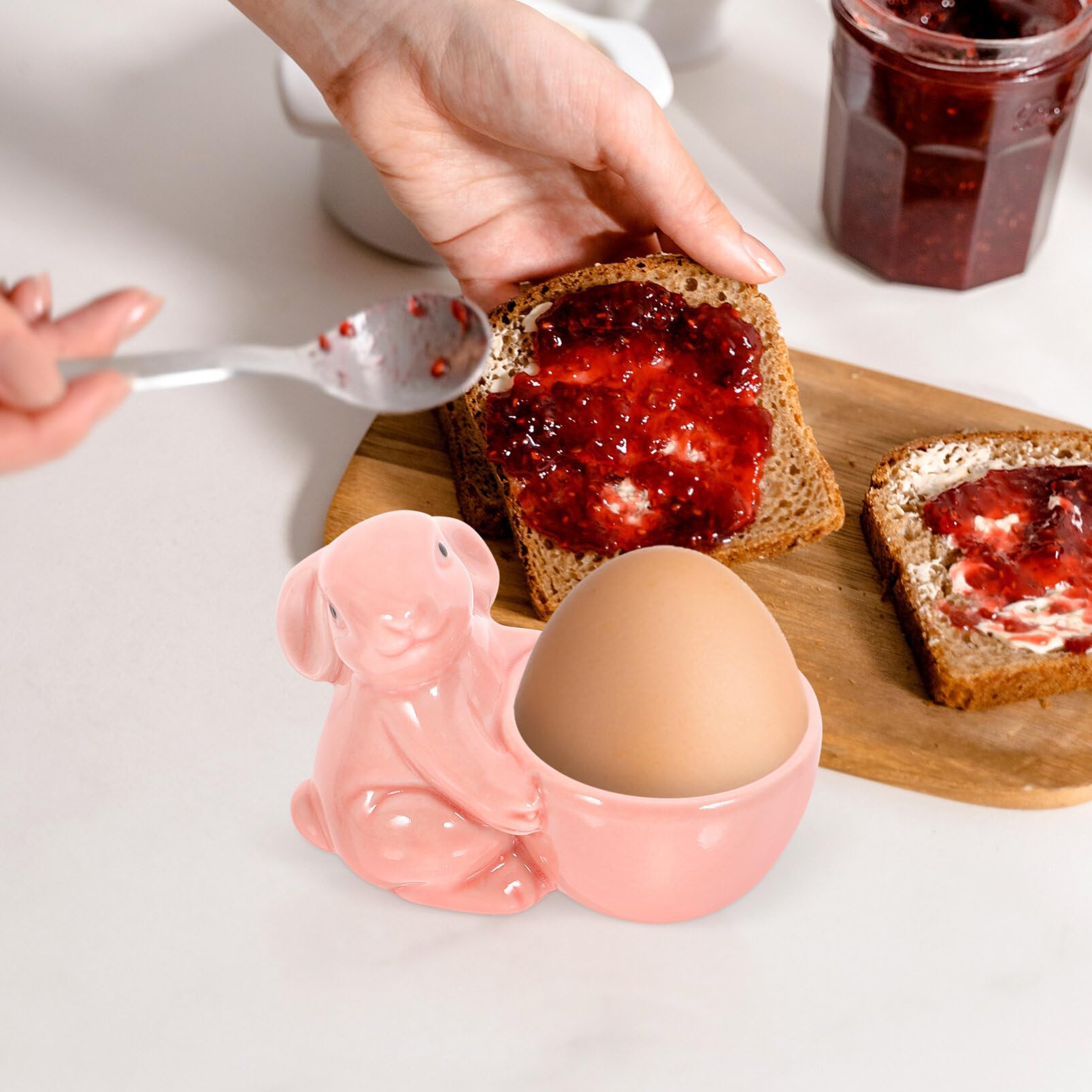 ARFUKA Set Da 3 Portauovo In Ceramica A Forma Di Coniglio – Adorabile Regalo Di Pasqua Per Colazione E Tavola